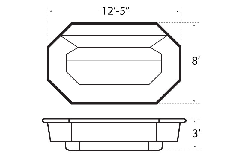800x525 fiberglass pools