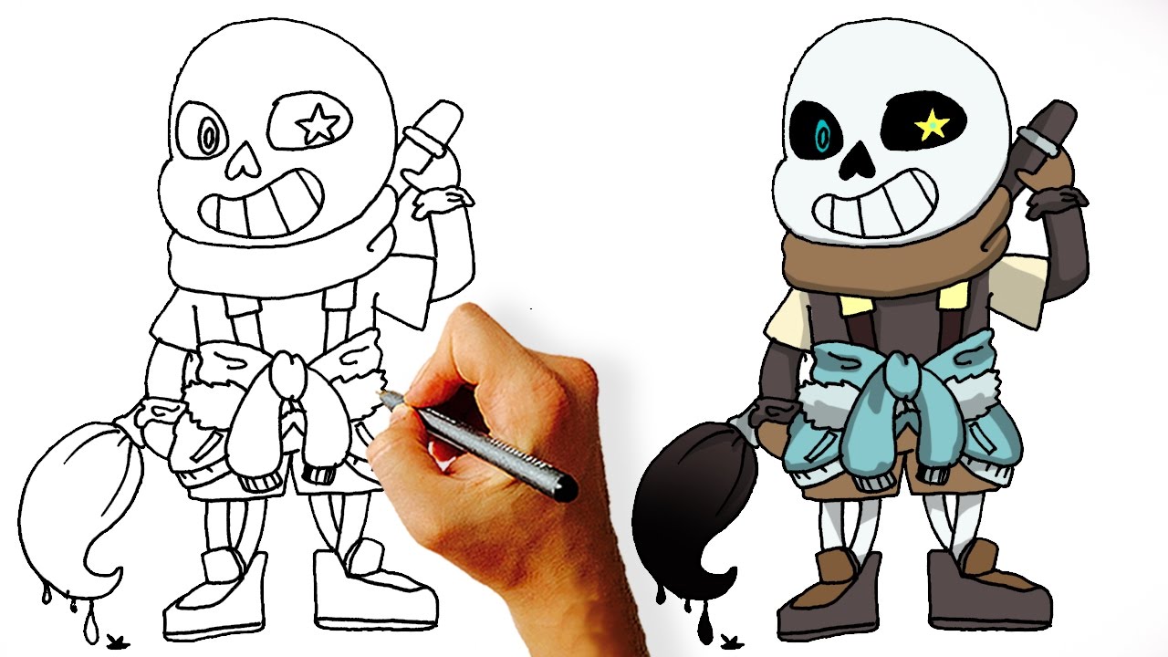 1280x720 How To Draw Ink Sans Step