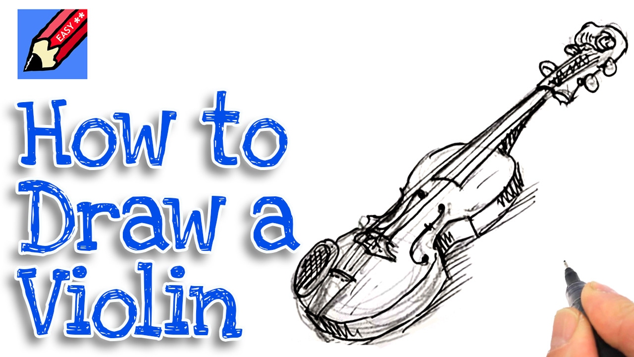 1280x720 Learn How To Draw A Violin Real Easy For Kids And Beginners