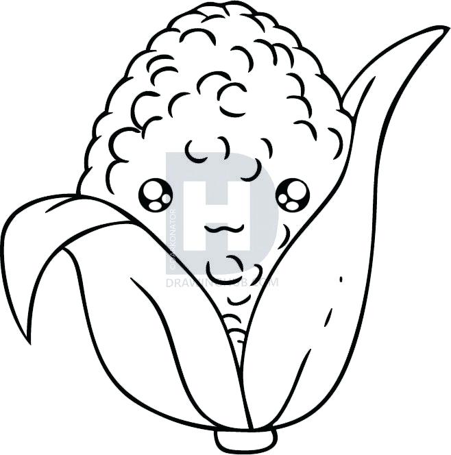 658x664 Draw Corn Easy To Draw Corn On The Cob