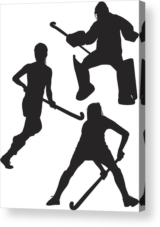530x750 Field Hockey Silhouettes Acrylic Print