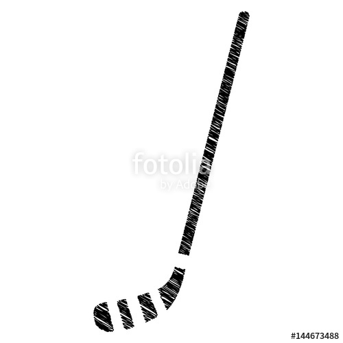 500x500 Silhouette Drawing Ice Hockey Stick Icon Vector Illustration