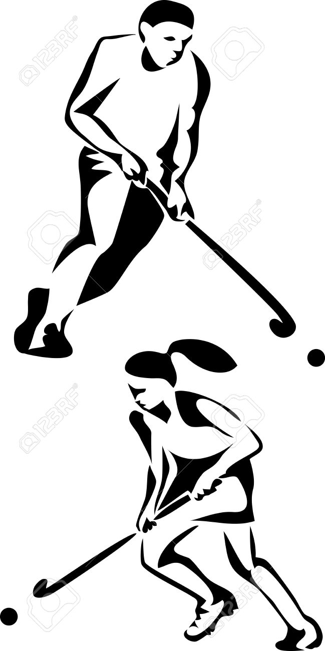 649x1300 Field Hockey Clipart Drawing