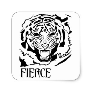 307x307 Fierce Cat Stickers Zazzle Au