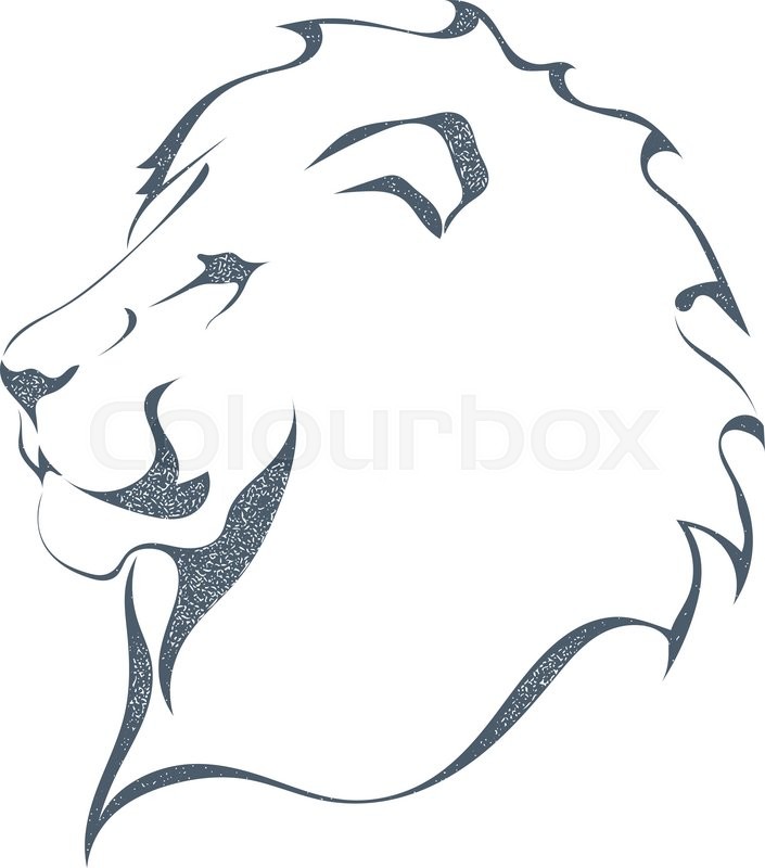 705x800 Sketch Black Silhouette Of A Lion's Stock Vector Colourbox