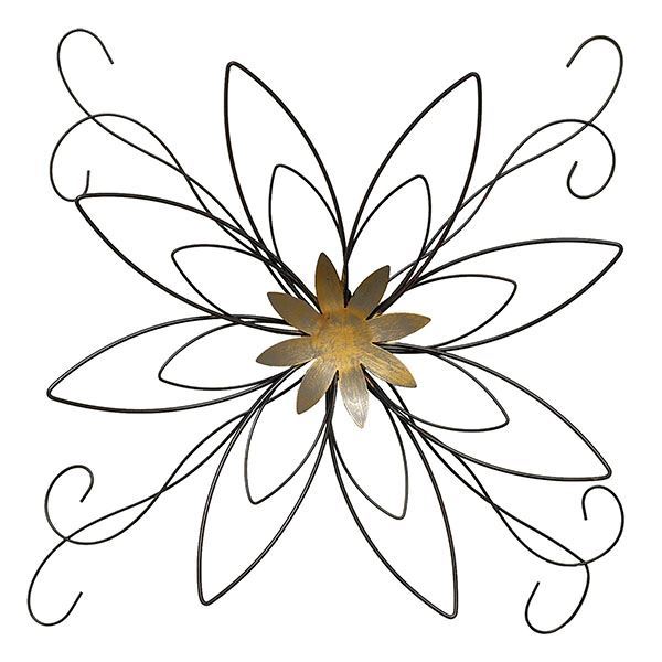600x600 Fiesta Bronze Floral Metal Wall Art
