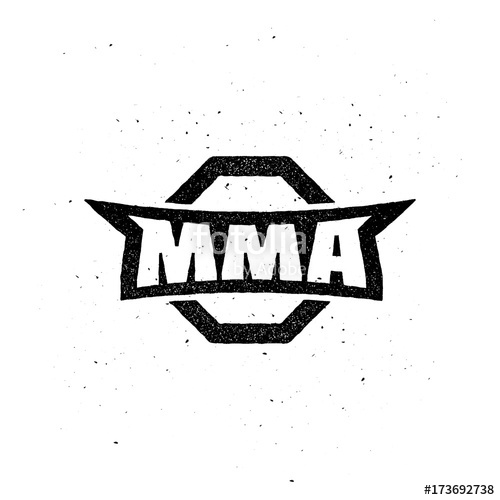 500x500 mma vintage team logo fight theme vector illustration template