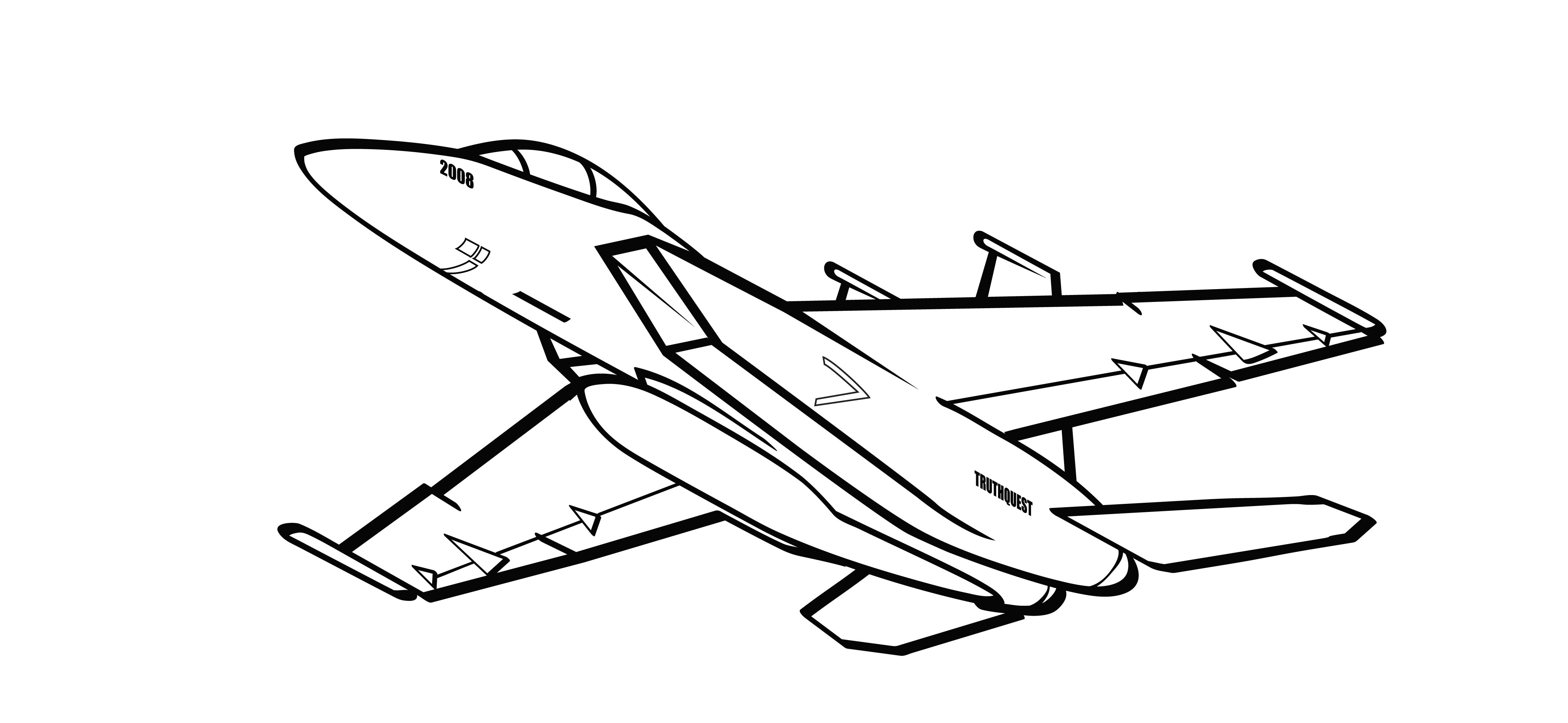 4278x1973 Plane Coloring Pages Military Fighter Jet Free Printable