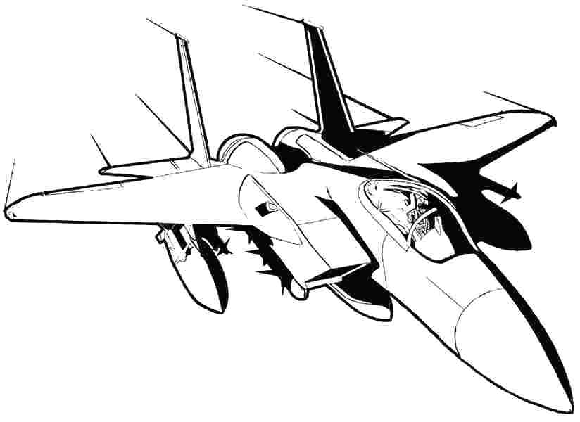 824x600 Jet Fighter Sky Warrior Interceptor Coloring
