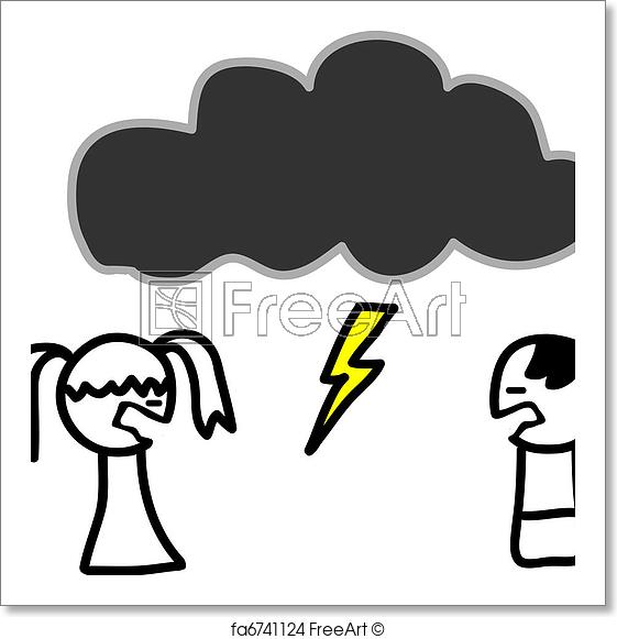 561x581 Free Art Print Of Couple Fighting Childish Drawing Of A Couple