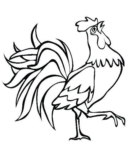 425x510 Fighting Rooster Coloring Pages