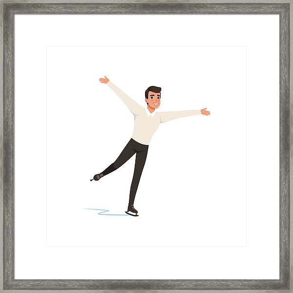 600x600 Figure Skater Man Skating, Male Athlete Practicing At Indoor