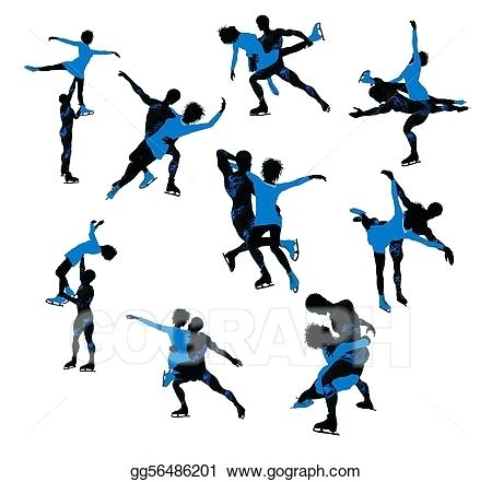 450x441 Ice Skating Drawing Couple Silhouette Skater Step