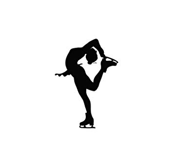 355x321 Vinyl Wall Decals Figure Ice Skater Skating Silhouette Sports