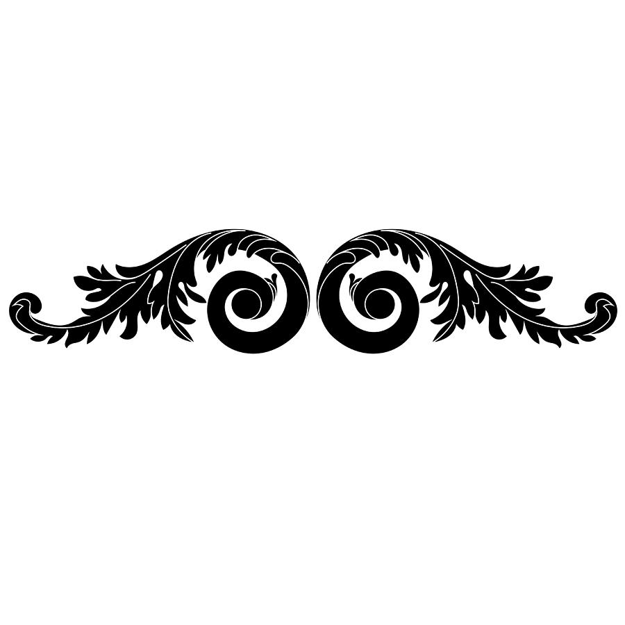 900x900 Vintage Baroque Ornament, Corner Retro Pattern Antique Style