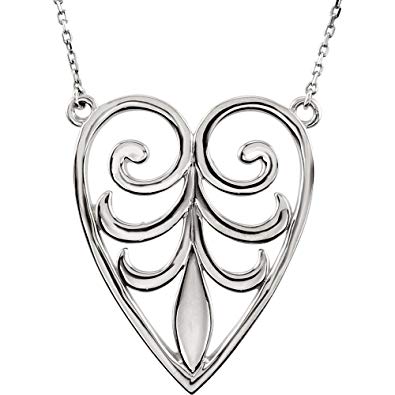 395x395 Beautiful Filigree Heart Necklace Or Center Comes With A Free