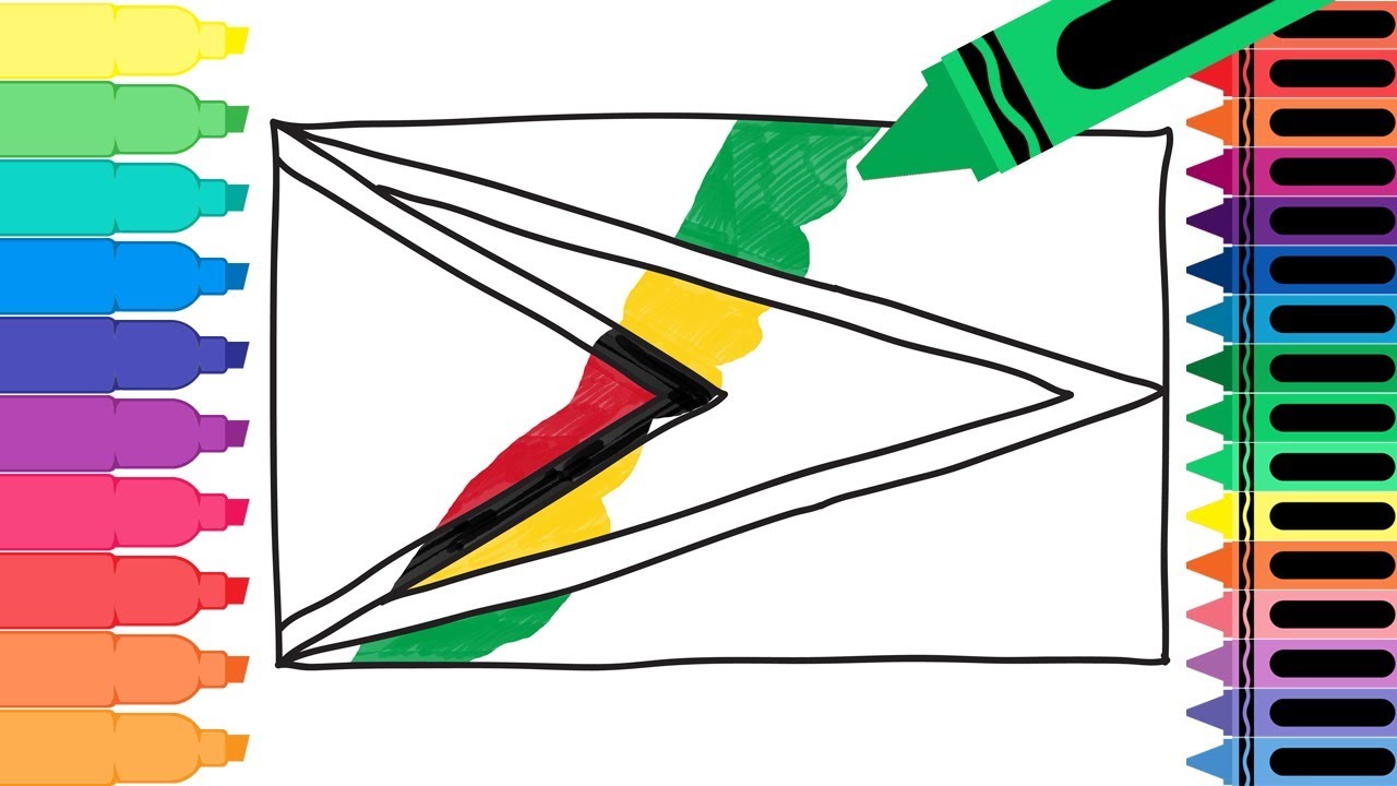 1280x720 How To Draw Guyana Flag