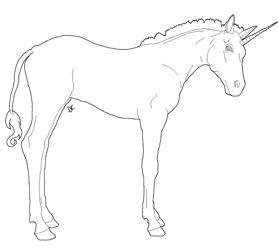 950x841 Filly Unicorn Lineart
