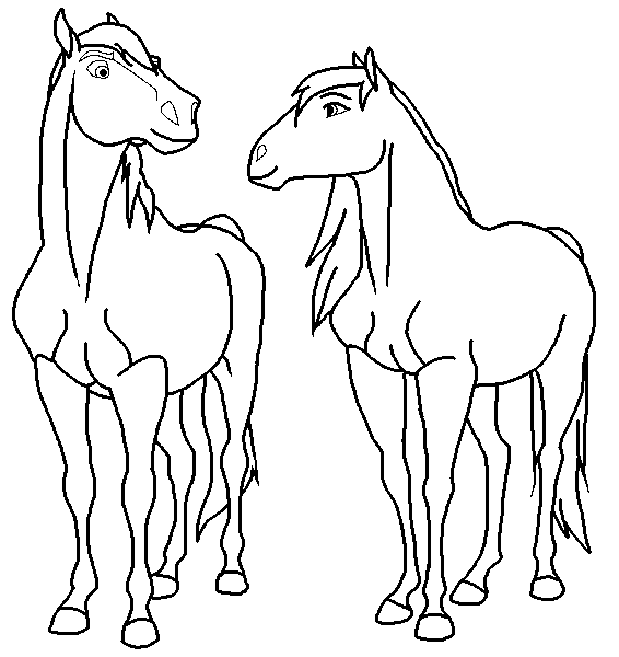 566x600 Couple Lineart Mare Stallion For Free Download