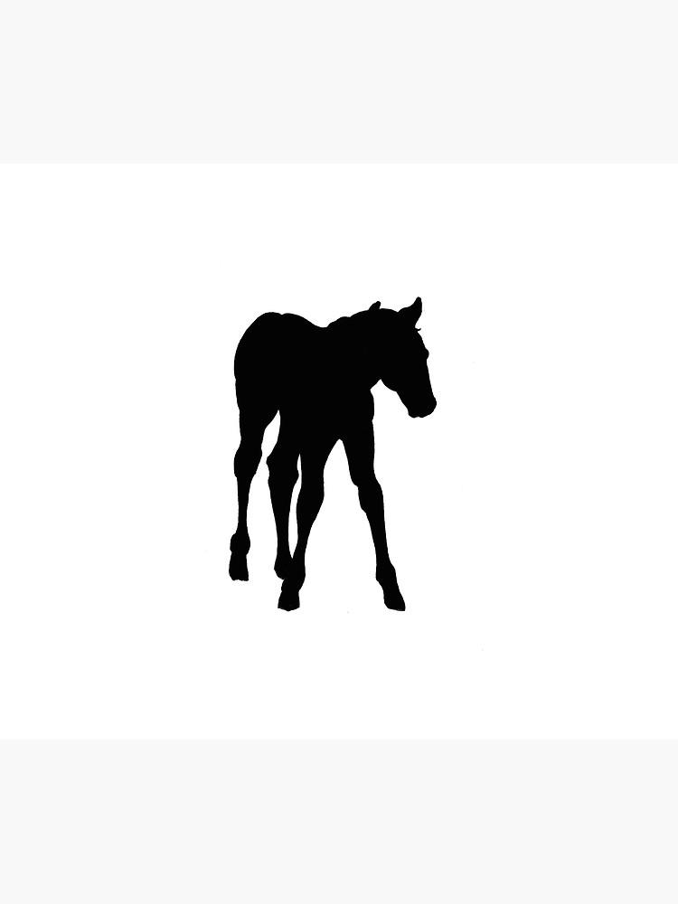 750x1000 baby horse, silhouette, horse, foal, drawing wall tapestry