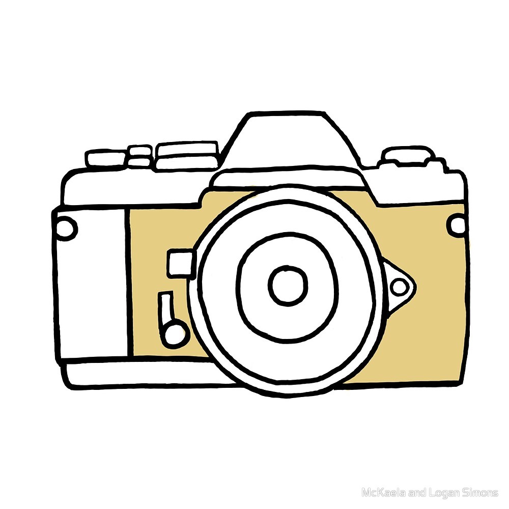 1000x1000 Yellow Film Camera Drawing