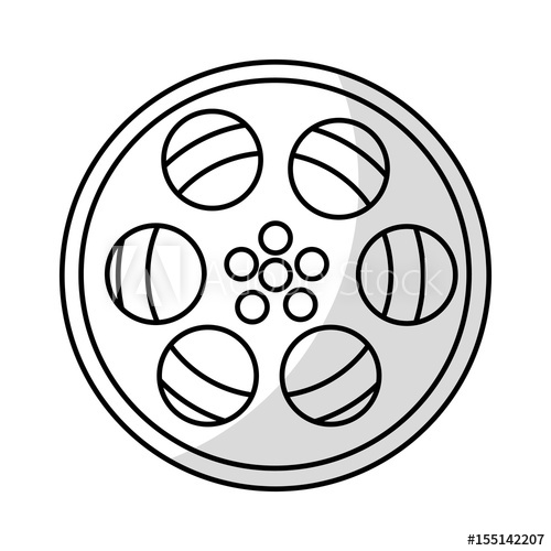 500x500 Tape Reel Film Icon Vector Illustration Design