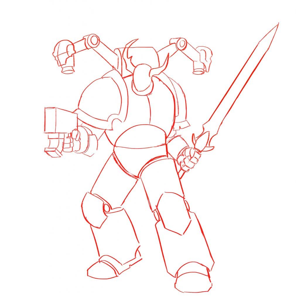 1011x1024 how to draw a chaos space marine