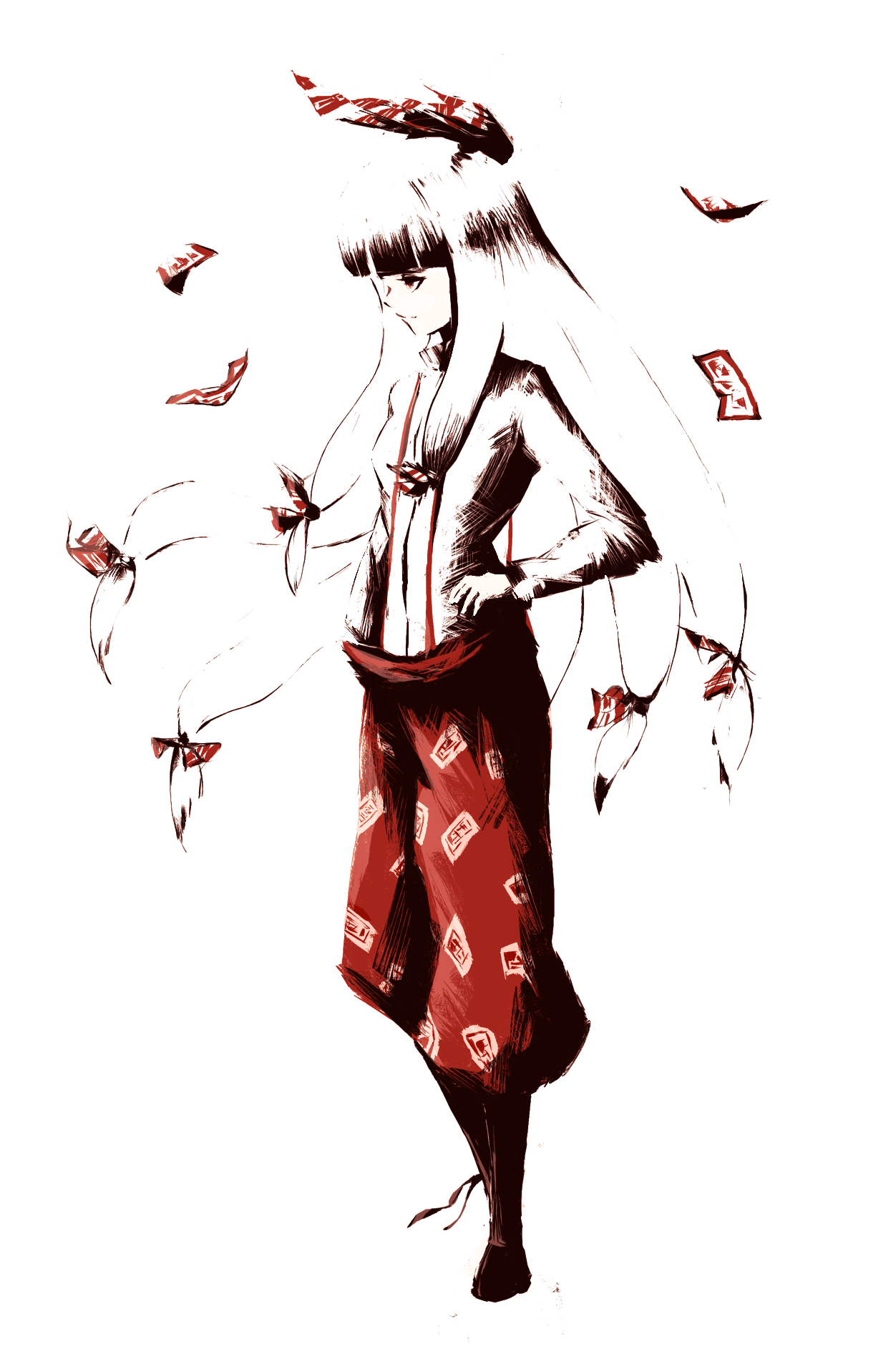 1252x1900 Day Today We Have A Drawing Of Mokou And The Final Drawing