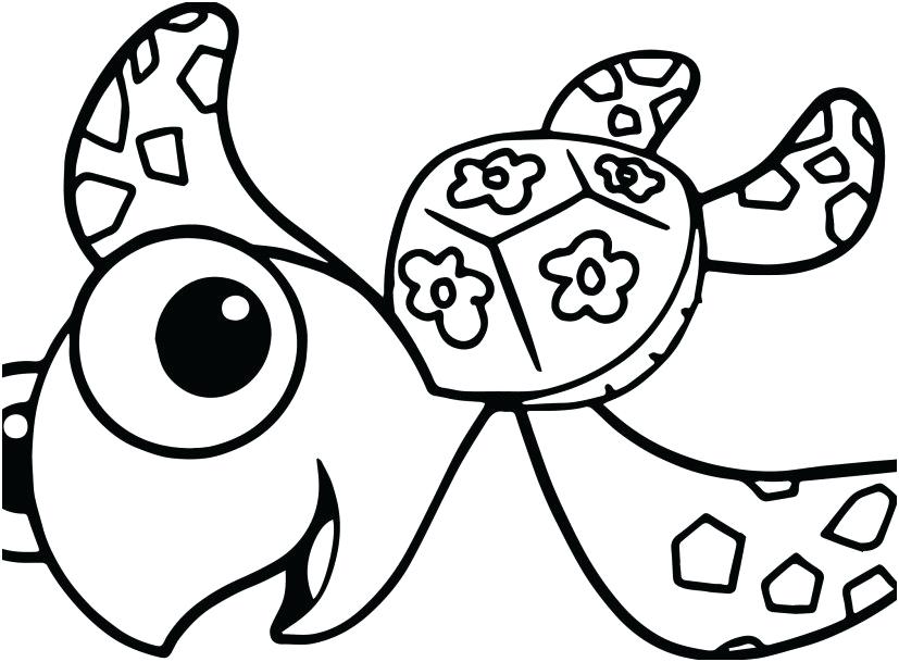 827x609 Finding Nemo Sea Turtle Coloring Pages