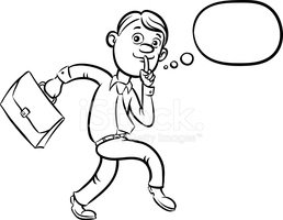 258x200 Whiteboard Drawing Cartoon Sneaking Businessman Finger On Lips