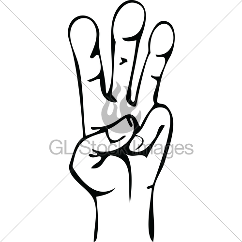 500x500 Cartoon Hand Line Drawing Fingers Gl Stock Images