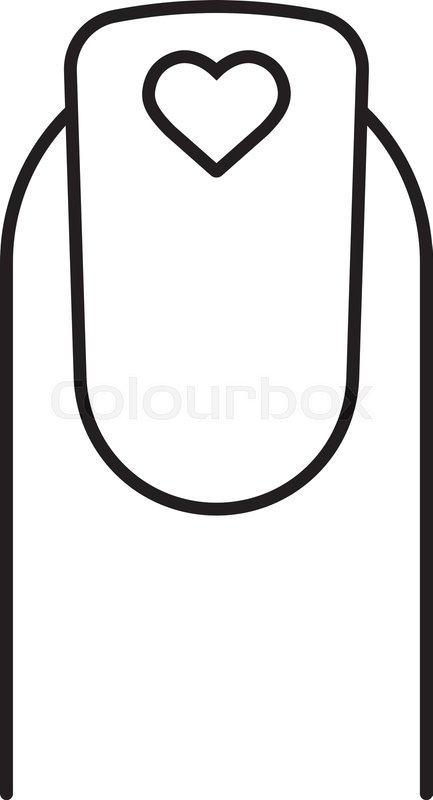 433x800 Nail Art Design Linear Icon Thin Line Stock Vector Colourbox