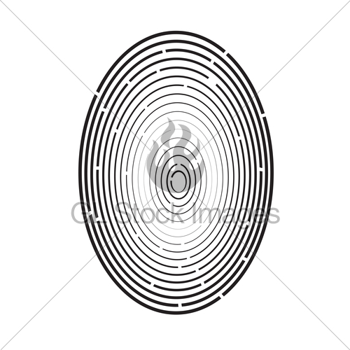 500x500 Fingerprint Symbol Isolated Gl Stock Images