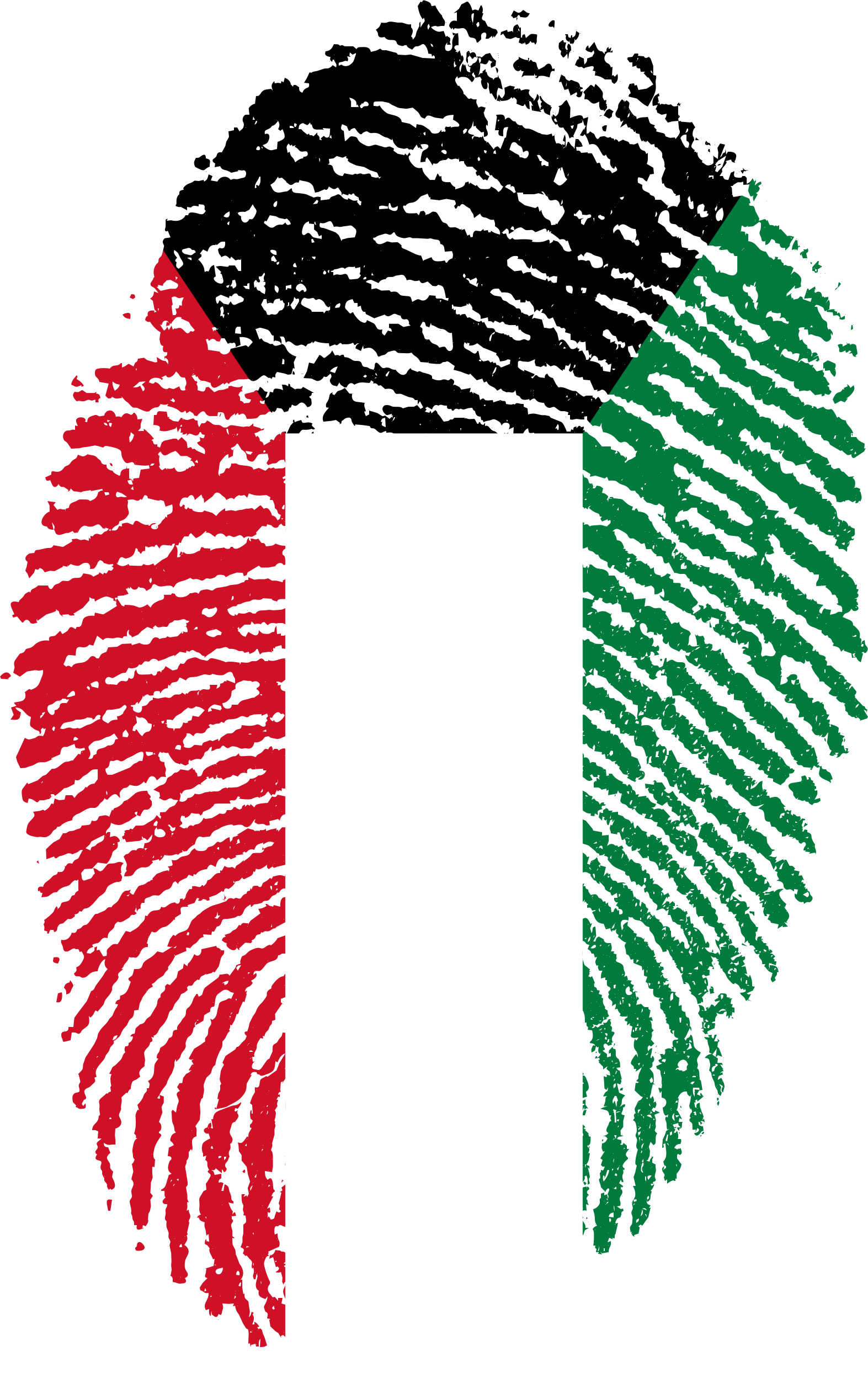 1573x2488 Kuwait Flag On Fingerprint Drawing Free Image