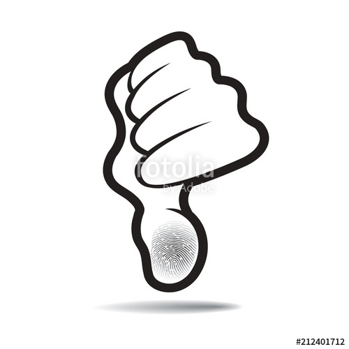 500x500 Thumb With Fingerprint Vector Drawing Stock Image And Royalty