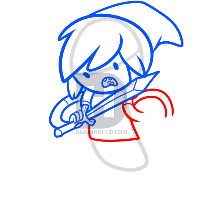 694x720 how to draw link finn from adventure time, step