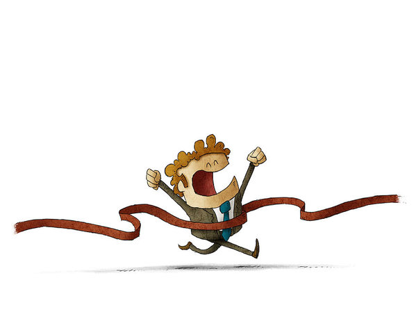 599x472 Reaching The Finish Line Art Print