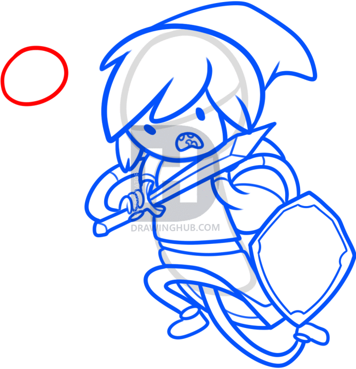 694x720 how to draw link finn from adventure time, step