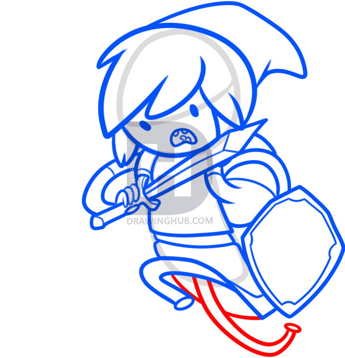 694x720 How To Draw Link Finn From Adventure Time, Step