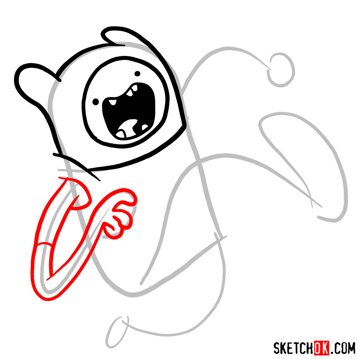 1200x1200 How To Draw Running Finn From The Adventure Time
