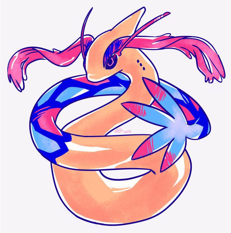 796x800 fiona staples illustruction milotic commission! i'm drawing
