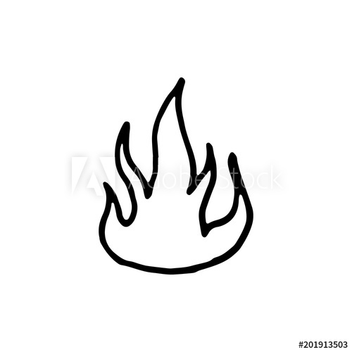 500x500 Handdrawn Doodle Fire Icon Hand Drawn Black Sketch Sign Symbol