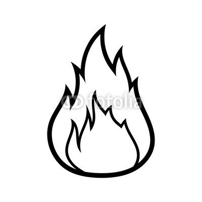 400x400 Cartoon Fire Black Line White Background Buy Photos Ap Images