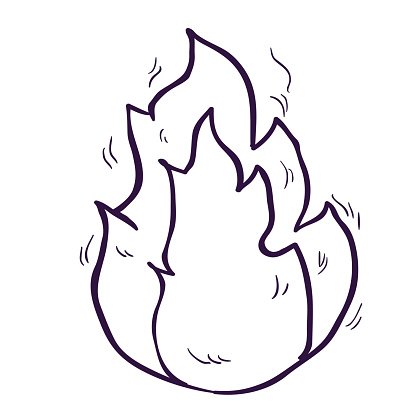 416x416 Simple Black And White Freehand Drawn Cartoon Fire Stock Vectors