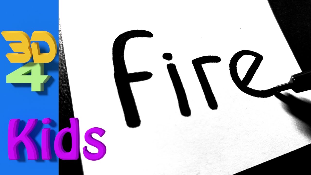1280x720 Turn Word Into Cartoon Drawing Very Easy ! Fire Wordtoon