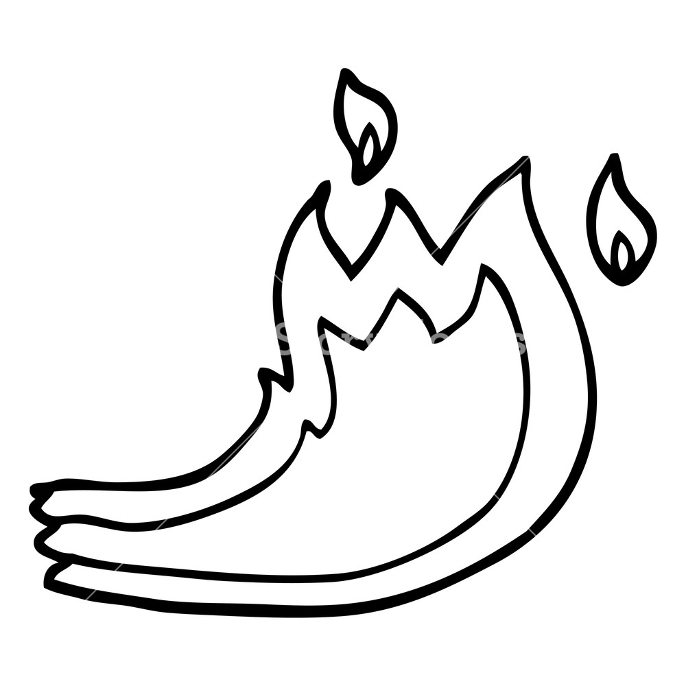 1000x1000 Black And White Cartoon Fire Flame Royalty Free Stock Image