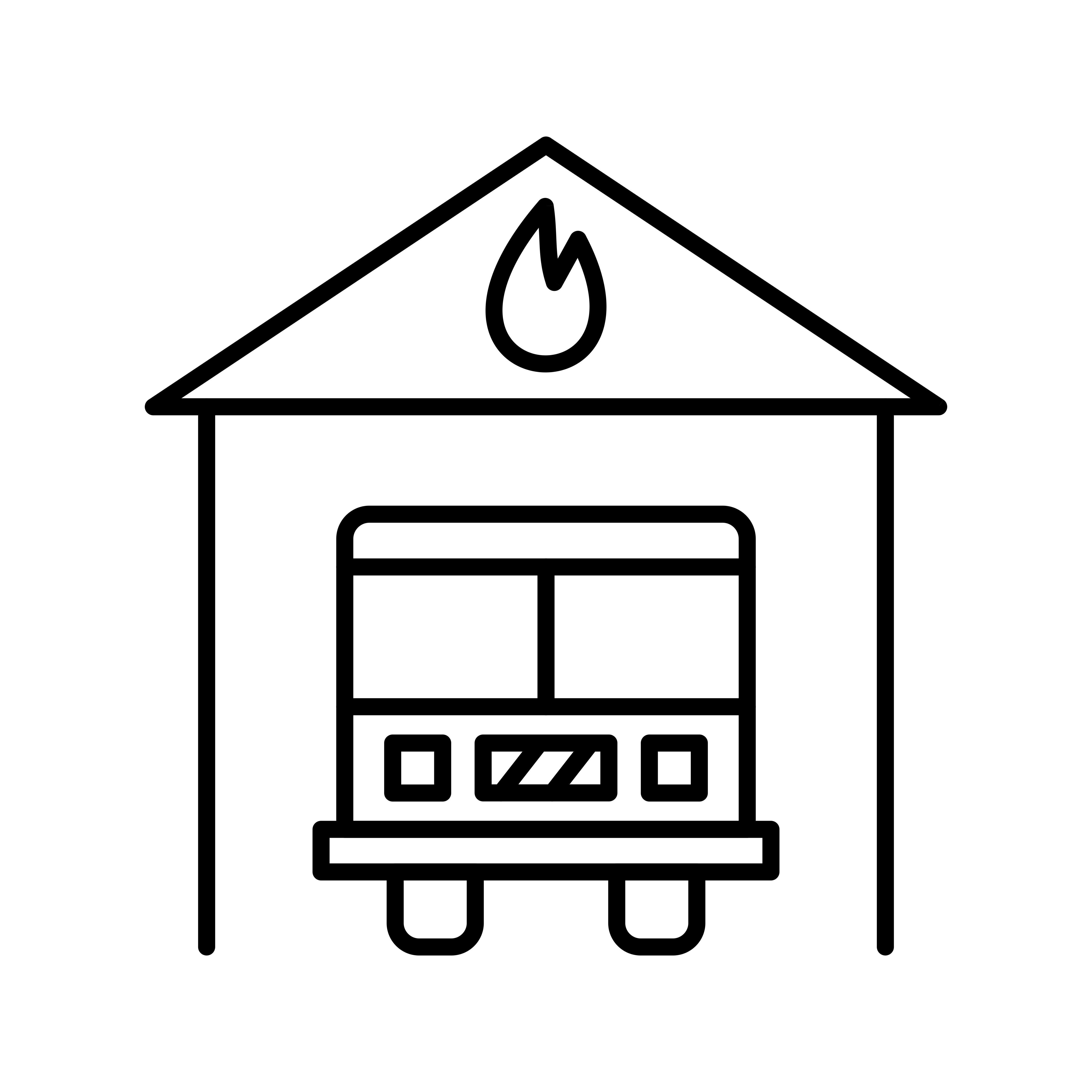 5120x5120 Fire Station Line Black Icon