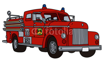 400x240 The Vectorized Hand Drawing Of An Old Red Fire Truck Buy Photos