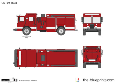 400x283 Us Fire Truck Vector Drawing