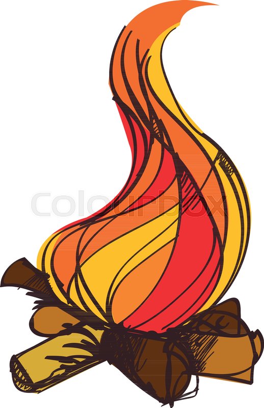 518x800 Fire Colored Illustration In Hand Stock Vector Colourbox